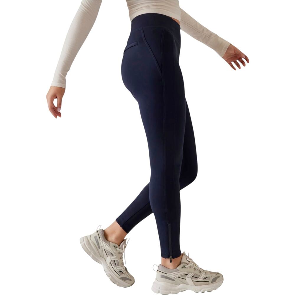 NWOT Athleta Delancey Skyline Tight Legging Navy Blue Ankle Zip Small Tall, S/T